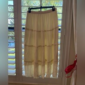 Elegant Cream Maxi Skirt
